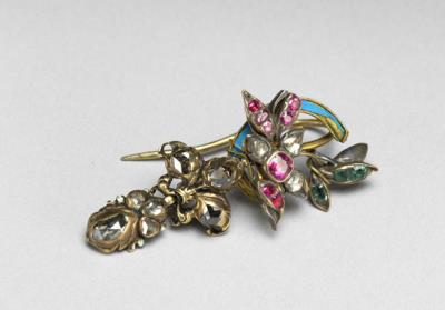 图片[2]-Earring decorated with glassinlaid flowers, Qing dynasty, Tongzhi reign(1862-1874)-China Archive